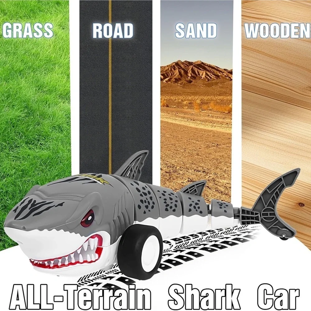 RC Remote Control Shark Car Fast Racing All Terrain Toy For Kids With Lights